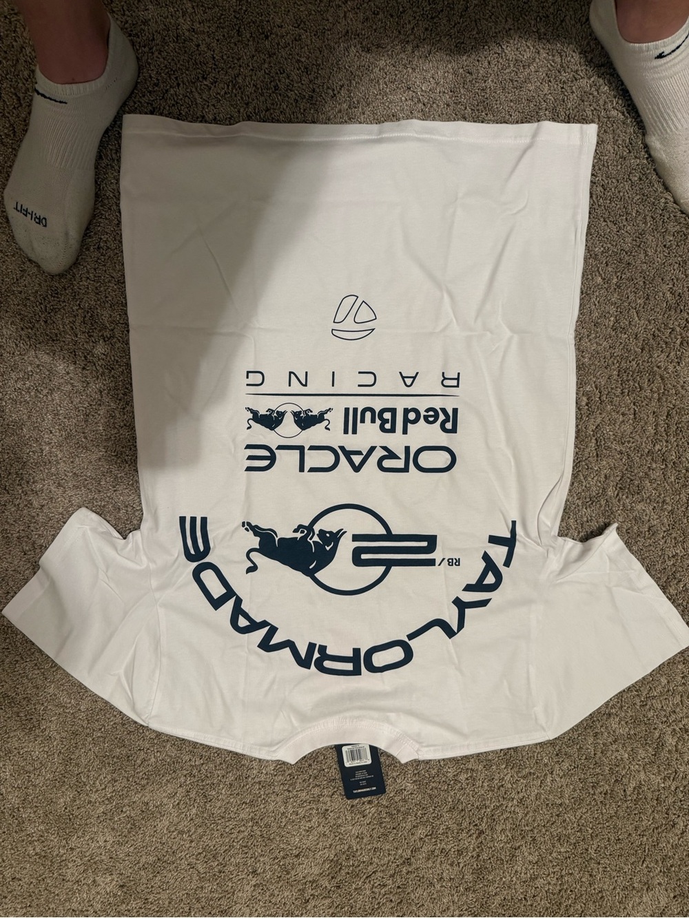 TaylorMade White and Navy Graphic Tee
